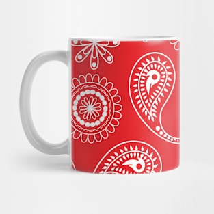 Mandala Pattern Red and White Halloween Fall Autumn Season Mug